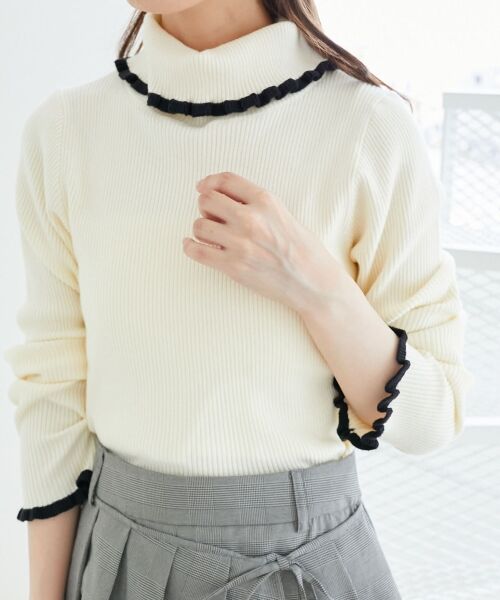 MAJESTIC LEGON / マジェスティックレゴン ニット・セーター | プチフリルタートルニット | 詳細10