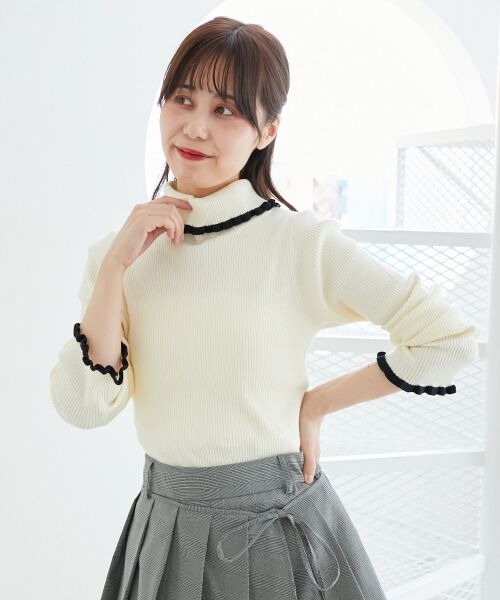 MAJESTIC LEGON / マジェスティックレゴン ニット・セーター | プチフリルタートルニット | 詳細8