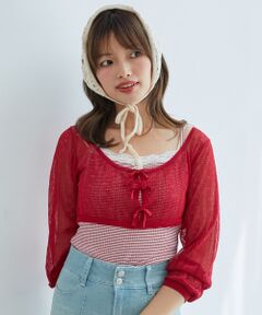 MAJESTIC LEGON / マジェスティックレゴン ニット・セーター | 透かしリボンニット×キャミセット