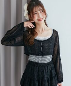 MAJESTIC LEGON / マジェスティックレゴン ニット・セーター | 透かしリボンニット×キャミセット