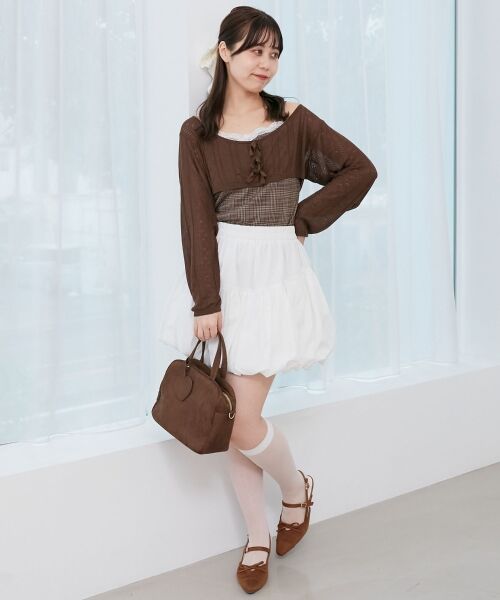 MAJESTIC LEGON / マジェスティックレゴン ニット・セーター | 透かしリボンニット×キャミセット | 詳細1