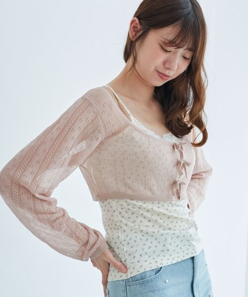 MAJESTIC LEGON / マジェスティックレゴン ニット・セーター | 透かしリボンニット×キャミセット | 詳細12