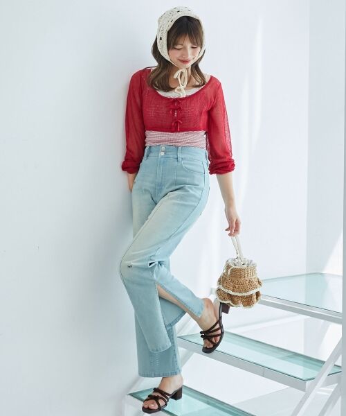 MAJESTIC LEGON / マジェスティックレゴン ニット・セーター | 透かしリボンニット×キャミセット | 詳細16