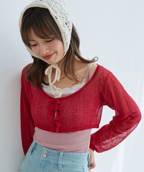 MAJESTIC LEGON / マジェスティックレゴン ニット・セーター | 透かしリボンニット×キャミセット | 詳細19