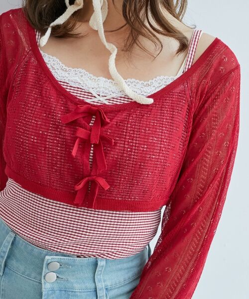 MAJESTIC LEGON / マジェスティックレゴン ニット・セーター | 透かしリボンニット×キャミセット | 詳細21