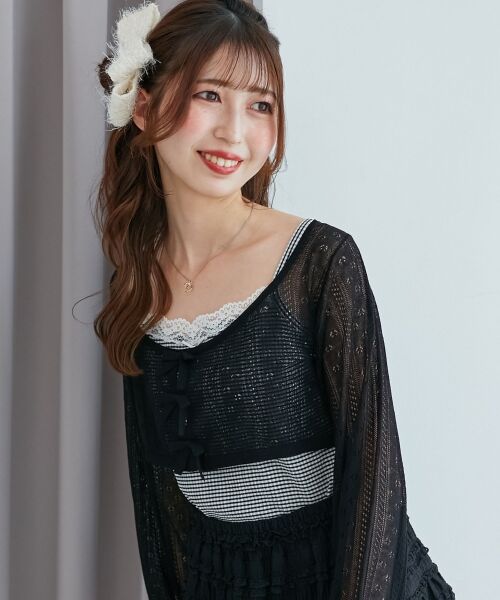 MAJESTIC LEGON / マジェスティックレゴン ニット・セーター | 透かしリボンニット×キャミセット | 詳細26