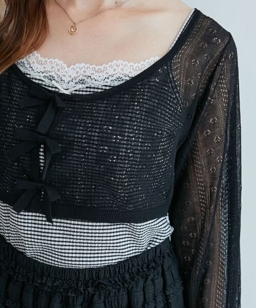 MAJESTIC LEGON / マジェスティックレゴン ニット・セーター | 透かしリボンニット×キャミセット | 詳細28