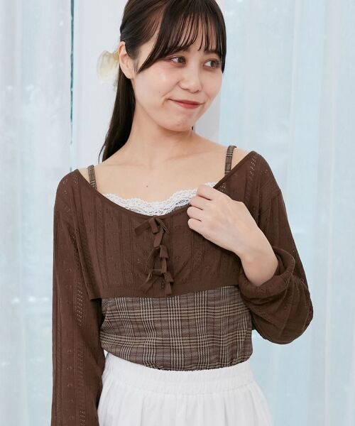 MAJESTIC LEGON / マジェスティックレゴン ニット・セーター | 透かしリボンニット×キャミセット | 詳細4