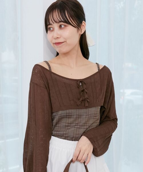 MAJESTIC LEGON / マジェスティックレゴン ニット・セーター | 透かしリボンニット×キャミセット | 詳細5