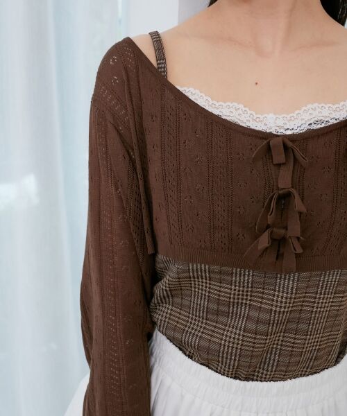 MAJESTIC LEGON / マジェスティックレゴン ニット・セーター | 透かしリボンニット×キャミセット | 詳細7