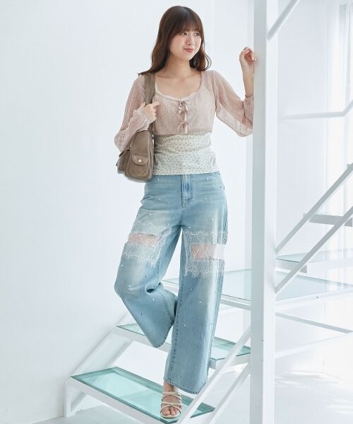 MAJESTIC LEGON / マジェスティックレゴン ニット・セーター | 透かしリボンニット×キャミセット | 詳細8