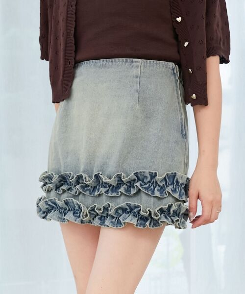 MAJESTIC LEGON / マジェスティックレゴン ミニ・ひざ丈スカート | ホイップフリルスカパン | 詳細6