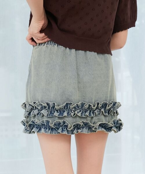 MAJESTIC LEGON / マジェスティックレゴン ミニ・ひざ丈スカート | ホイップフリルスカパン | 詳細7