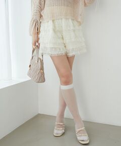 MAJESTIC LEGON / マジェスティックレゴン ショート・ハーフ・半端丈パンツ | レースティアードショートパンツ