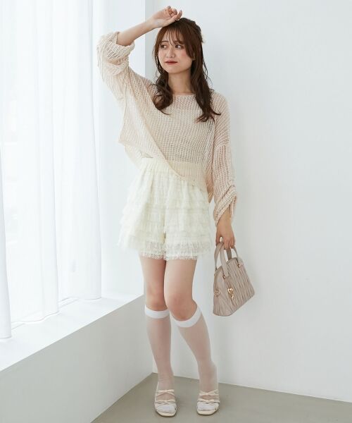 MAJESTIC LEGON / マジェスティックレゴン ショート・ハーフ・半端丈パンツ | レースティアードショートパンツ | 詳細10