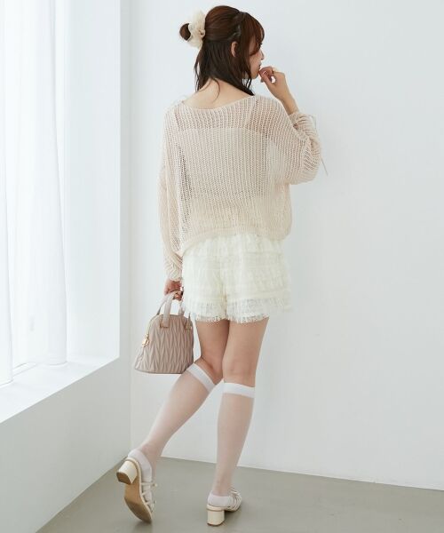 MAJESTIC LEGON / マジェスティックレゴン ショート・ハーフ・半端丈パンツ | レースティアードショートパンツ | 詳細12