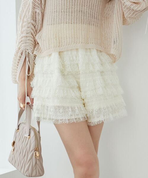 MAJESTIC LEGON / マジェスティックレゴン ショート・ハーフ・半端丈パンツ | レースティアードショートパンツ | 詳細13