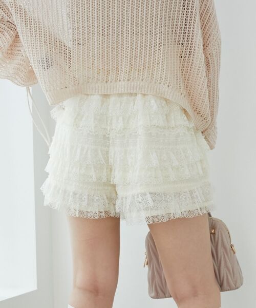 MAJESTIC LEGON / マジェスティックレゴン ショート・ハーフ・半端丈パンツ | レースティアードショートパンツ | 詳細15