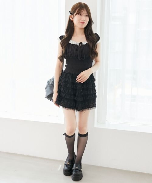 MAJESTIC LEGON / マジェスティックレゴン ショート・ハーフ・半端丈パンツ | レースティアードショートパンツ | 詳細20