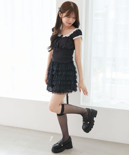 MAJESTIC LEGON / マジェスティックレゴン ショート・ハーフ・半端丈パンツ | レースティアードショートパンツ | 詳細21