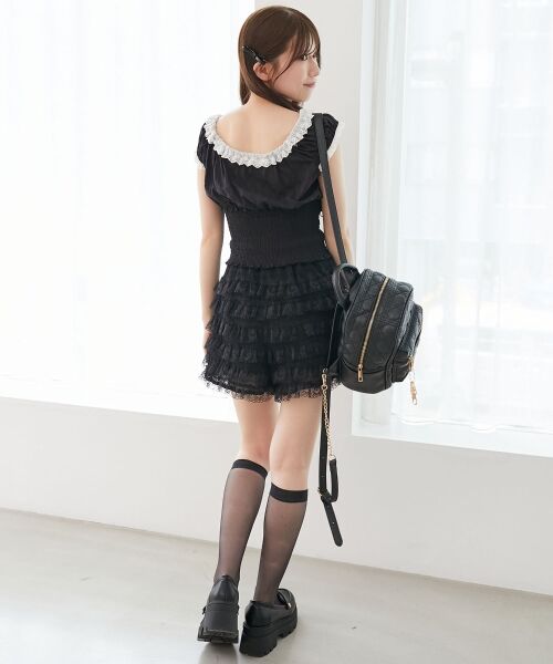 MAJESTIC LEGON / マジェスティックレゴン ショート・ハーフ・半端丈パンツ | レースティアードショートパンツ | 詳細22