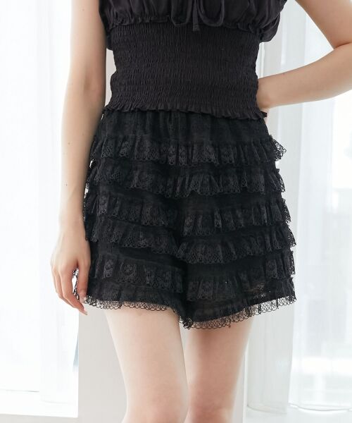 MAJESTIC LEGON / マジェスティックレゴン ショート・ハーフ・半端丈パンツ | レースティアードショートパンツ | 詳細23