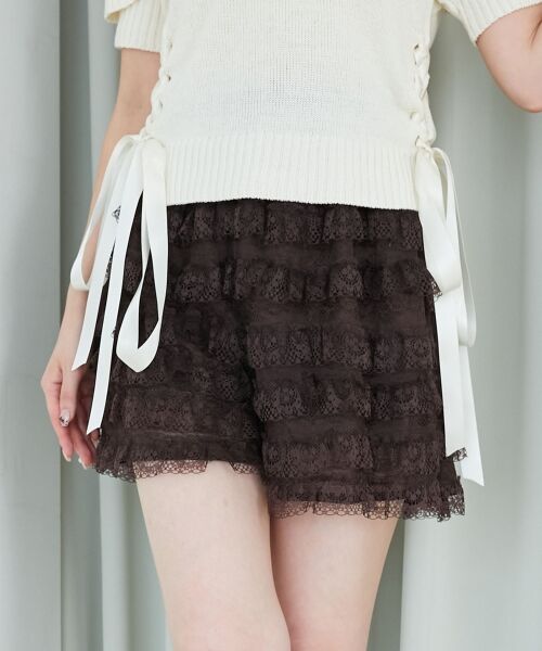 MAJESTIC LEGON / マジェスティックレゴン ショート・ハーフ・半端丈パンツ | レースティアードショートパンツ | 詳細6