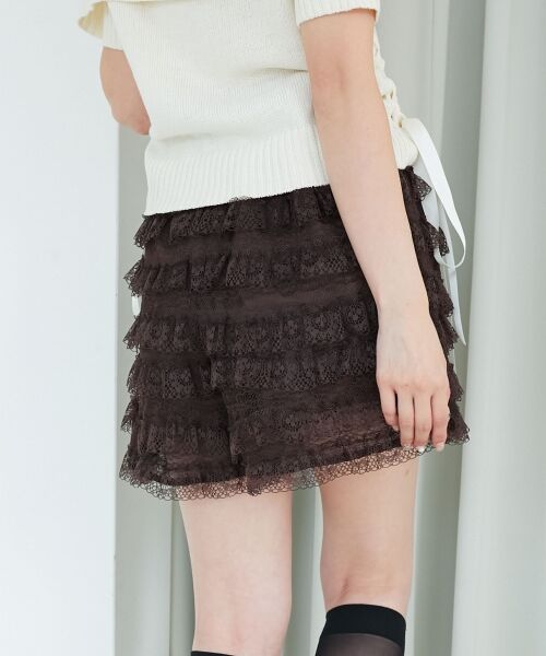 MAJESTIC LEGON / マジェスティックレゴン ショート・ハーフ・半端丈パンツ | レースティアードショートパンツ | 詳細8