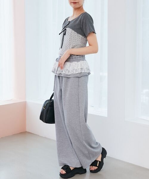 MAJESTIC LEGON / マジェスティックレゴン その他パンツ | フリルレイヤードスウェットパンツ | 詳細10