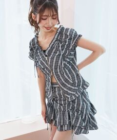 MAJESTIC LEGON / マジェスティックレゴン ミニ丈・ひざ丈ワンピース | ガーリーブラウス＆スカパンセット