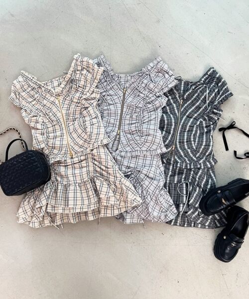 MAJESTIC LEGON / マジェスティックレゴン ミニ丈・ひざ丈ワンピース | ガーリーブラウス＆スカパンセット | 詳細1