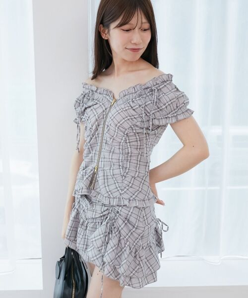 MAJESTIC LEGON / マジェスティックレゴン ミニ丈・ひざ丈ワンピース | ガーリーブラウス＆スカパンセット | 詳細14