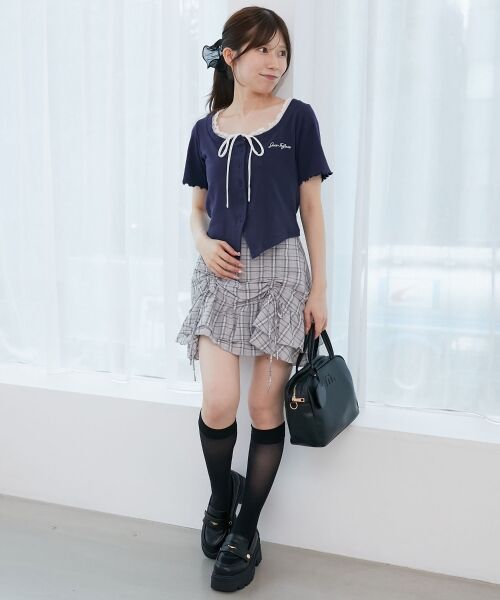 MAJESTIC LEGON / マジェスティックレゴン ミニ丈・ひざ丈ワンピース | ガーリーブラウス＆スカパンセット | 詳細20