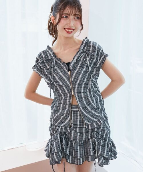 MAJESTIC LEGON / マジェスティックレゴン ミニ丈・ひざ丈ワンピース | ガーリーブラウス＆スカパンセット | 詳細25