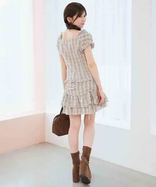 MAJESTIC LEGON / マジェスティックレゴン ミニ丈・ひざ丈ワンピース | ガーリーブラウス＆スカパンセット | 詳細4