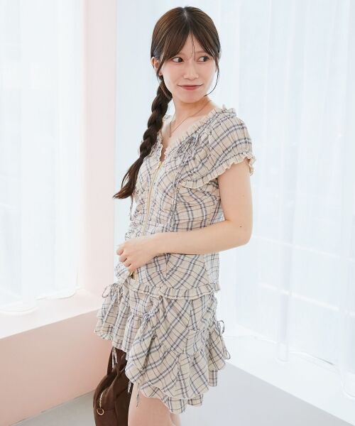 MAJESTIC LEGON / マジェスティックレゴン ミニ丈・ひざ丈ワンピース | ガーリーブラウス＆スカパンセット | 詳細6