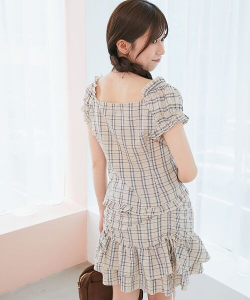 MAJESTIC LEGON / マジェスティックレゴン ミニ丈・ひざ丈ワンピース | ガーリーブラウス＆スカパンセット | 詳細7