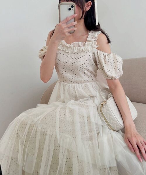 MAJESTIC LEGON / マジェスティックレゴン ロング・マキシ丈ワンピース | スイートチュールティアードワンピース | 詳細13