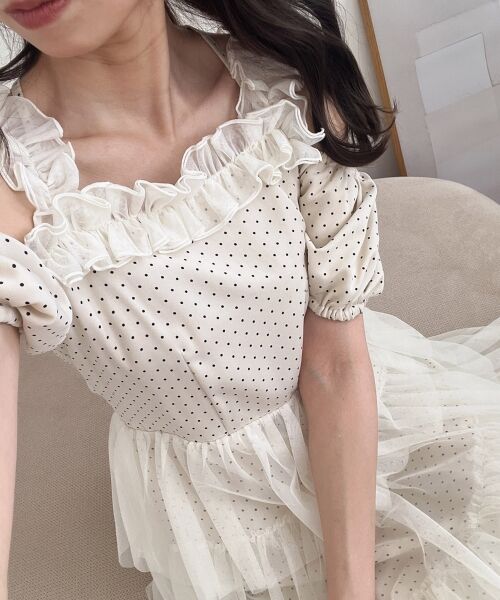 MAJESTIC LEGON / マジェスティックレゴン ロング・マキシ丈ワンピース | スイートチュールティアードワンピース | 詳細14