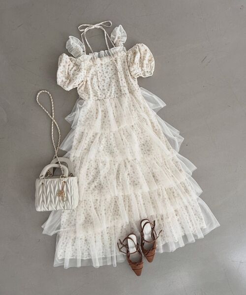 MAJESTIC LEGON / マジェスティックレゴン ロング・マキシ丈ワンピース | スイートチュールティアードワンピース | 詳細23