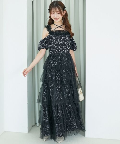 MAJESTIC LEGON / マジェスティックレゴン ロング・マキシ丈ワンピース | スイートチュールティアードワンピース | 詳細25