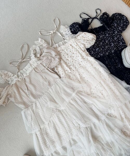 MAJESTIC LEGON / マジェスティックレゴン ロング・マキシ丈ワンピース | スイートチュールティアードワンピース | 詳細3