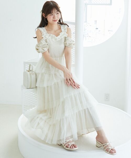 MAJESTIC LEGON / マジェスティックレゴン ロング・マキシ丈ワンピース | スイートチュールティアードワンピース | 詳細4