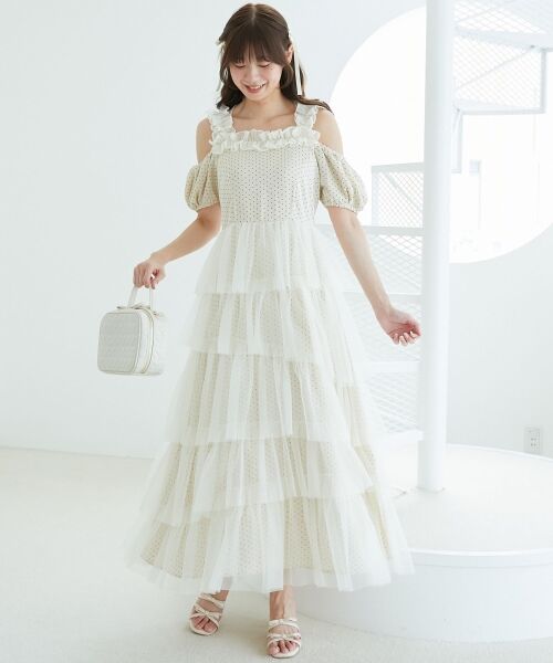 MAJESTIC LEGON / マジェスティックレゴン ロング・マキシ丈ワンピース | スイートチュールティアードワンピース | 詳細5