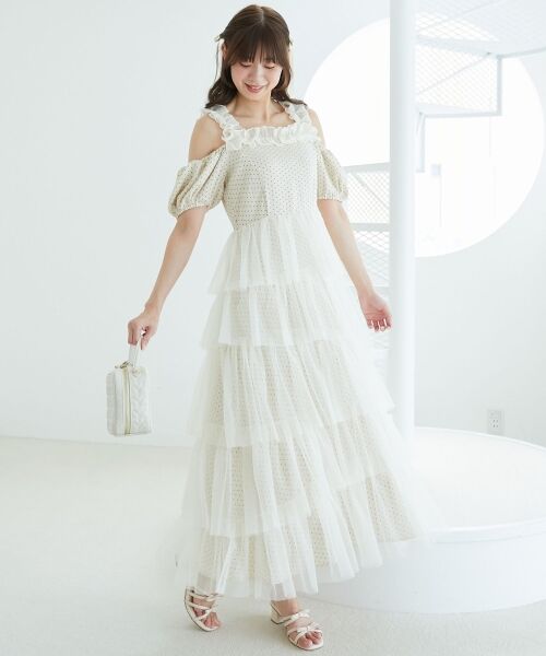 MAJESTIC LEGON / マジェスティックレゴン ロング・マキシ丈ワンピース | スイートチュールティアードワンピース | 詳細6