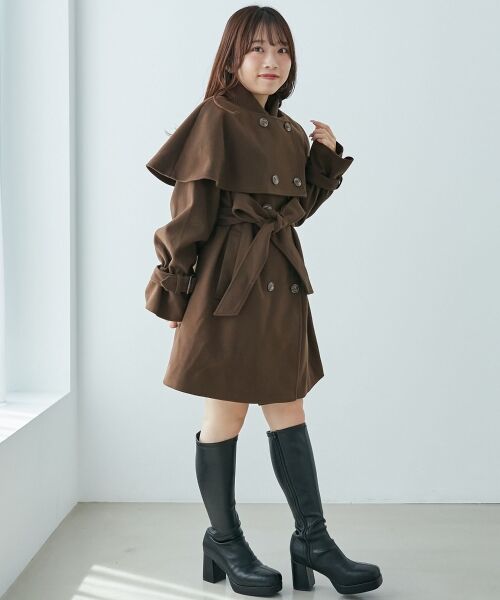 MAJESTIC LEGON / マジェスティックレゴン その他アウター | ケープセットミディコート | 詳細26