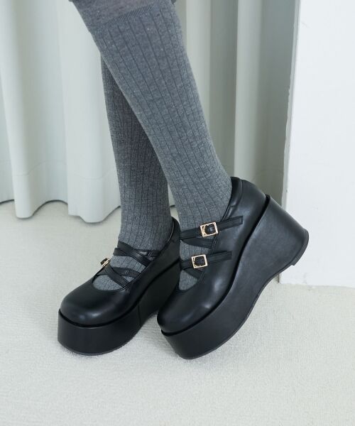 MAJESTIC LEGON / マジェスティックレゴン パンプス | ダブルクロス厚底シューズ | 詳細11