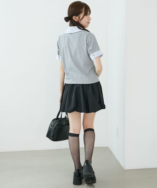 MAJESTIC LEGON / マジェスティックレゴン カットソー | シャツドッキングカットトップス | 詳細10