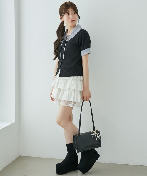 MAJESTIC LEGON / マジェスティックレゴン カットソー | シャツドッキングカットトップス | 詳細16