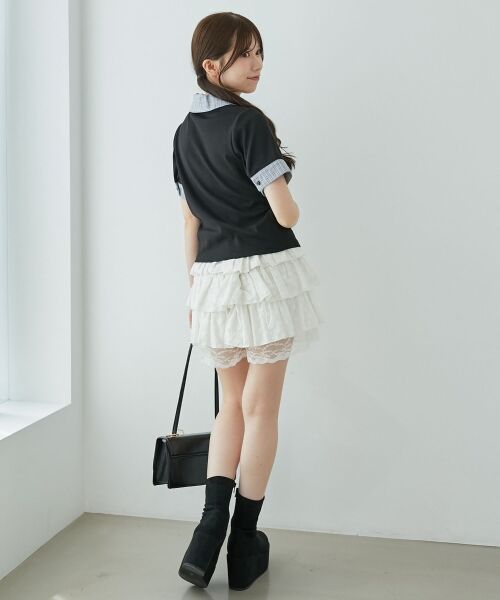 MAJESTIC LEGON / マジェスティックレゴン カットソー | シャツドッキングカットトップス | 詳細17